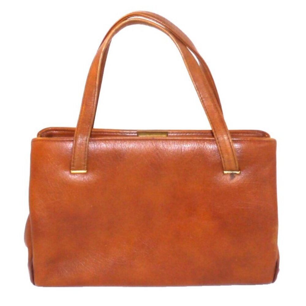 Vintage Globe Trotter brown leather flight bag satchel handbag purse by MARGOLIN